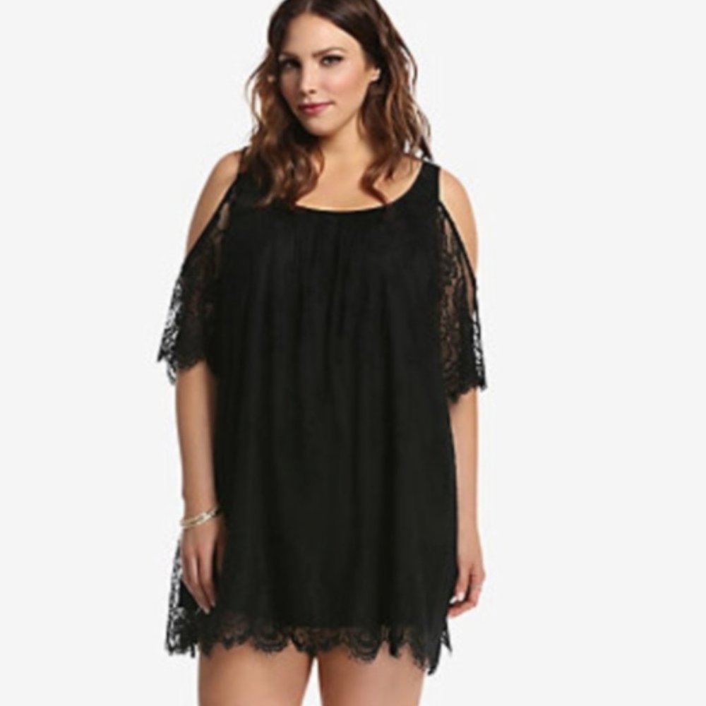 Torrid Black Lace Cold Shoulder Dress 3